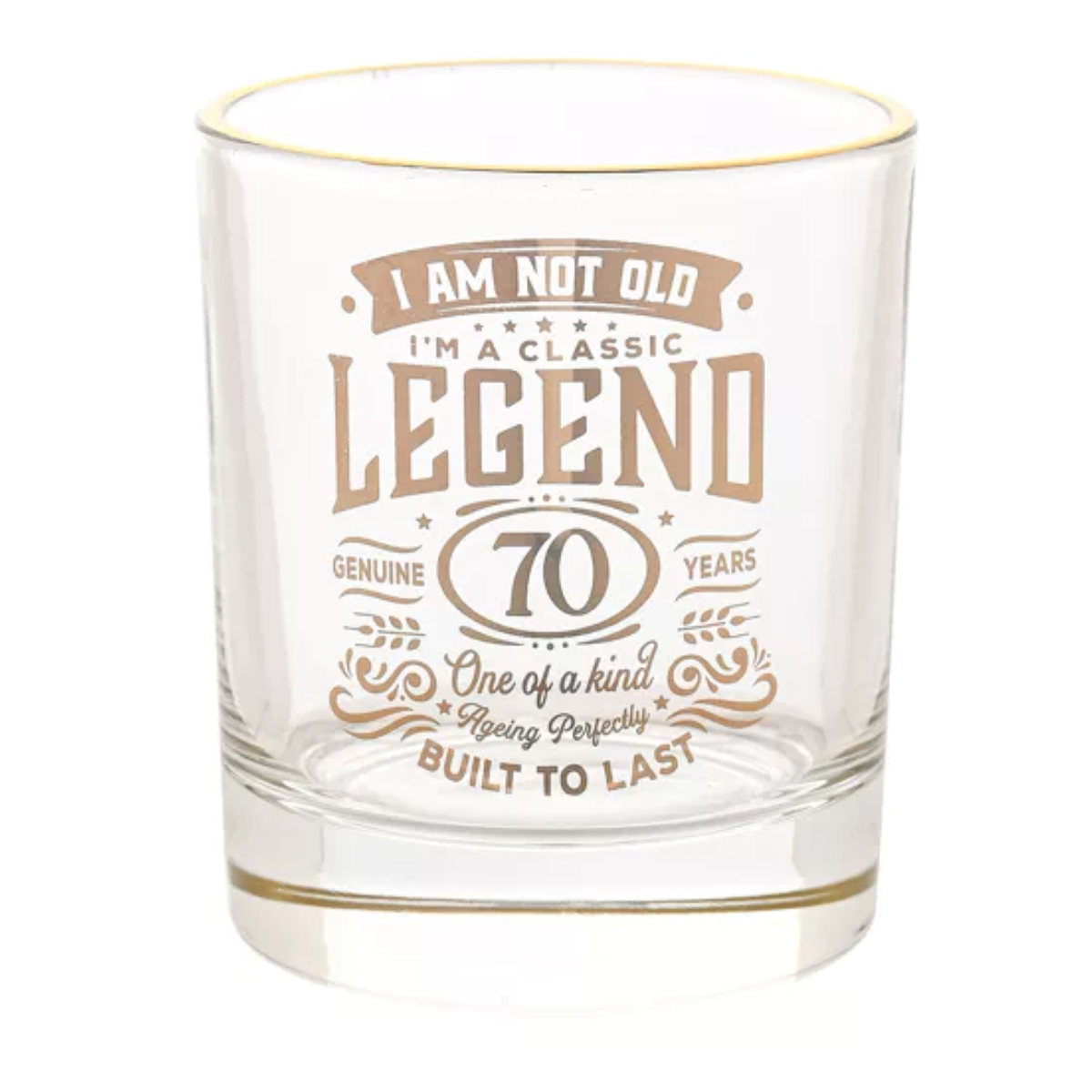 Age 70 Gift - Harvey Makin Legend Tumbler Glass - 70 Years