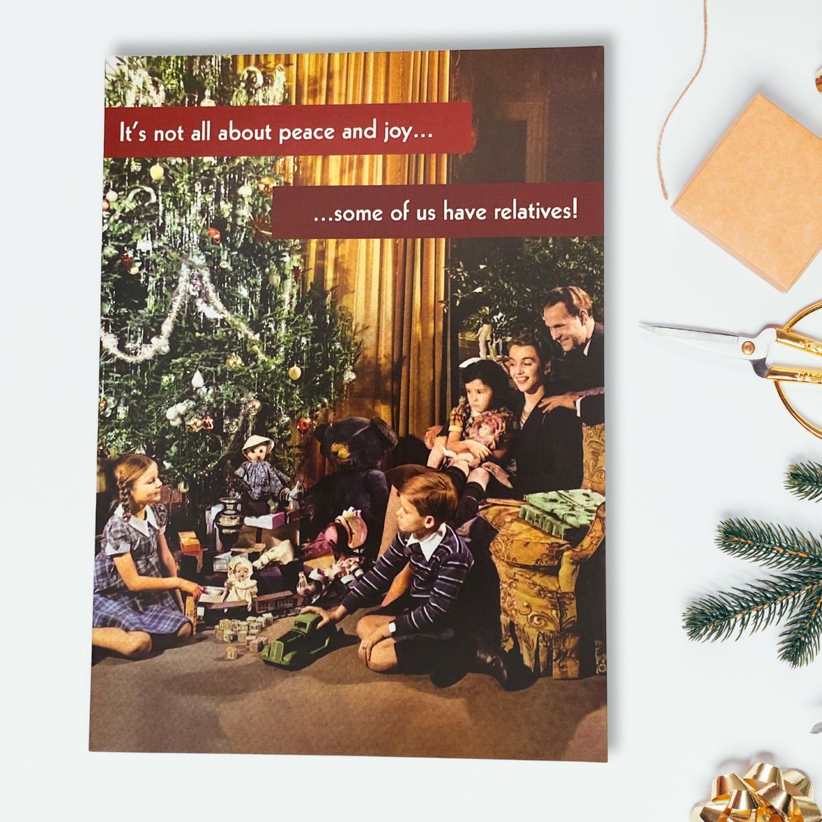 Funny Christmas Card - Peace & Joy