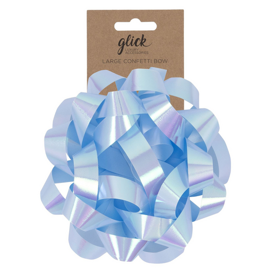 Large Confetti Gift Bow - Light Blue