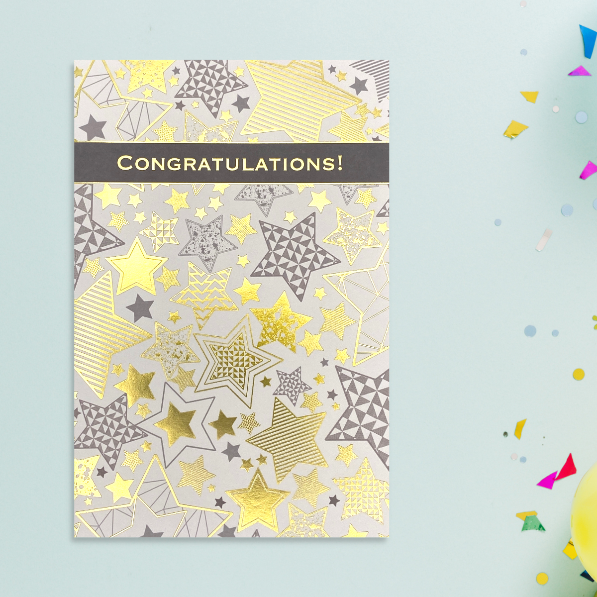 Congratulations Card - Gold Stars