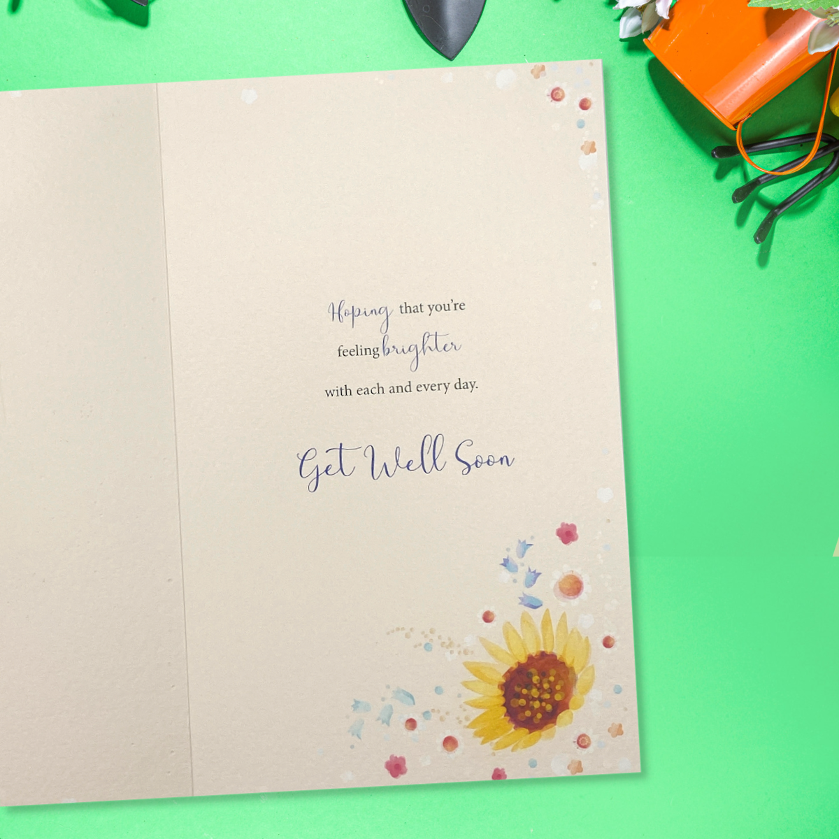 inside with full colour print and verse