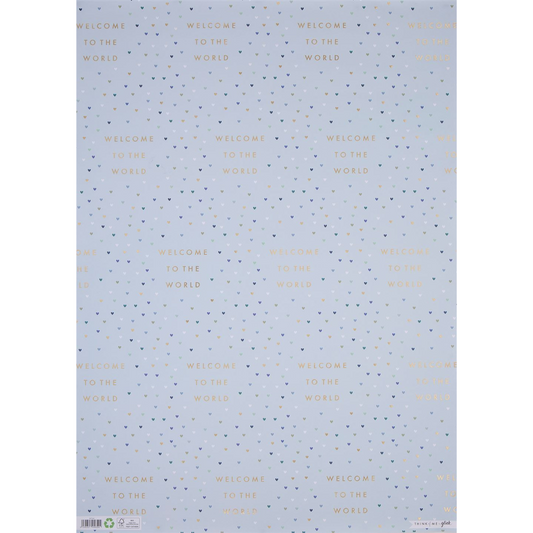 Giftwrap - Luxury Welcome To The World Boy Wrapping Paper