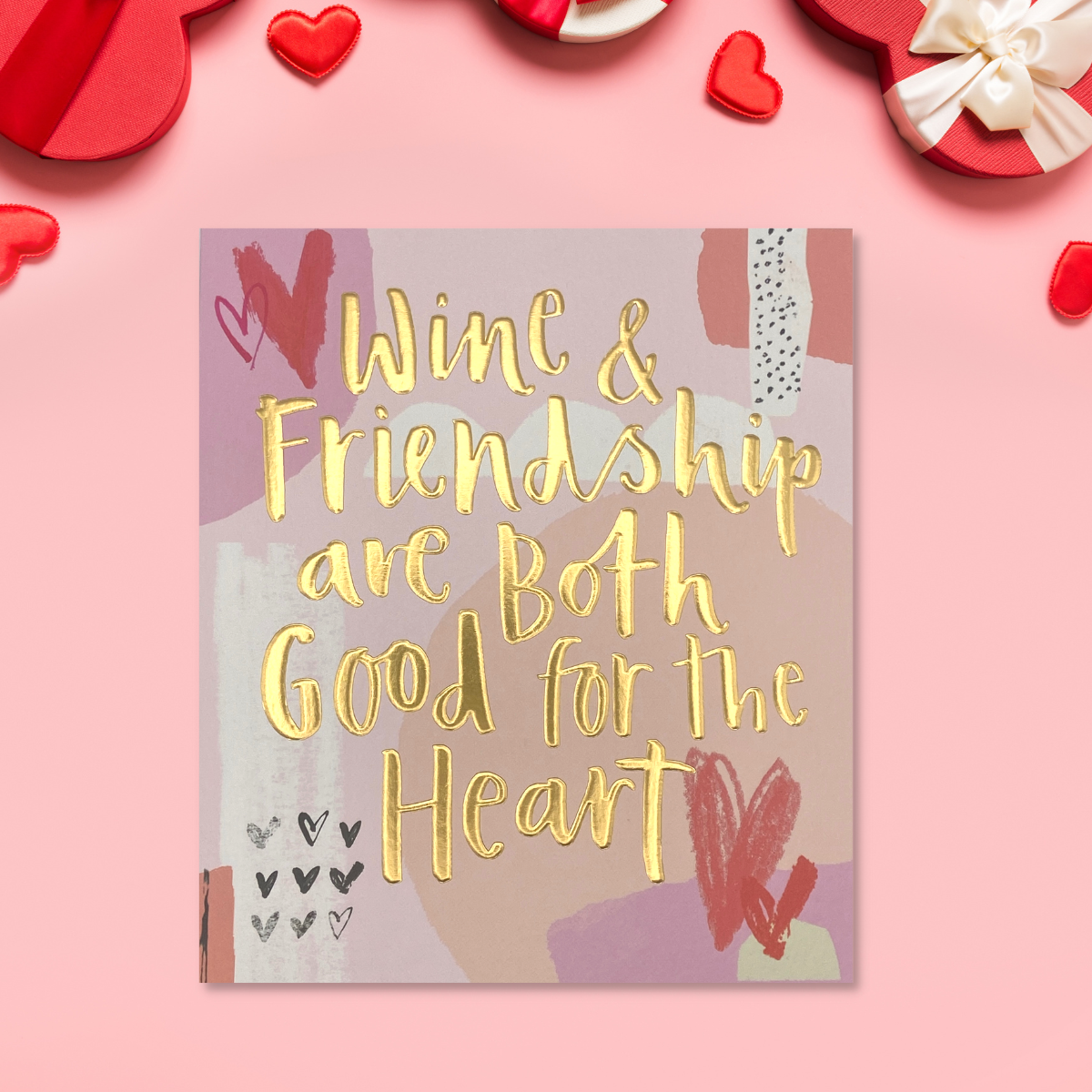 Open Valentine's Day Card - Wine & Friendship