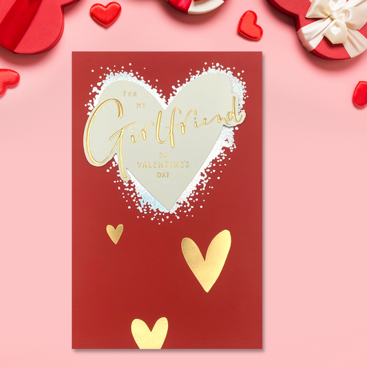 Girlfriend Valentine's Day Card - Decoupage Hearts