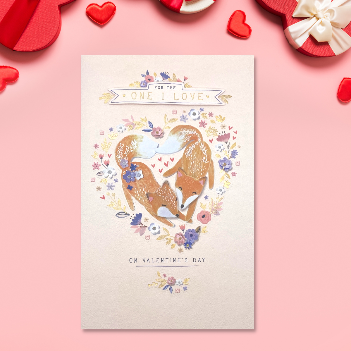 One I Love Valentine's Day Card - Decoupage Floral Heart