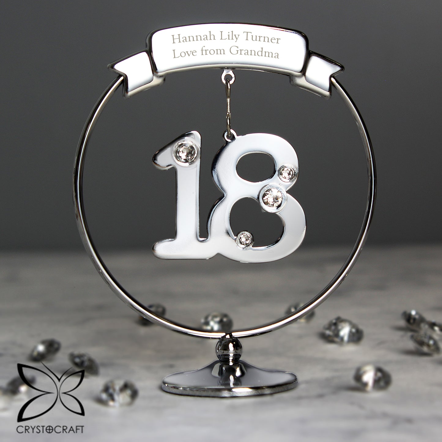 Personalised Crystocraft 18th Ornament