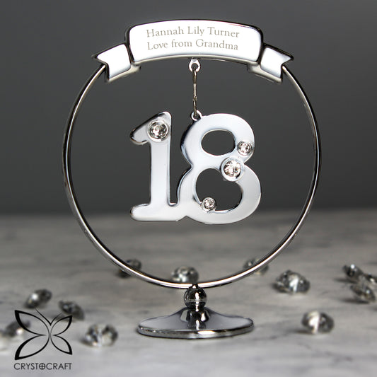 Personalised Crystocraft 18th Ornament