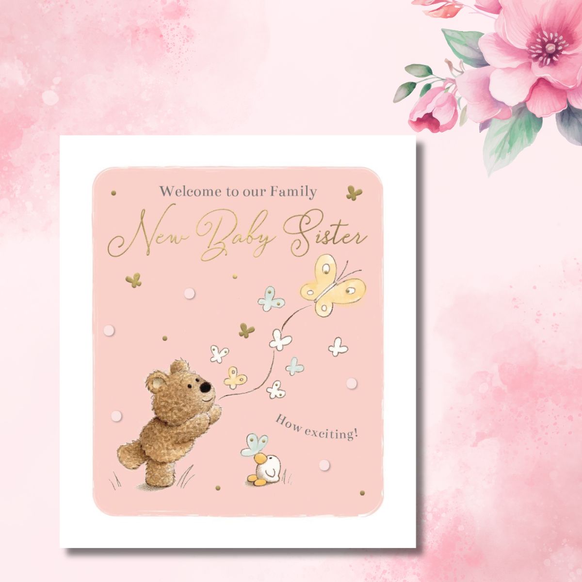 Baby Sister Card - Barley Bear