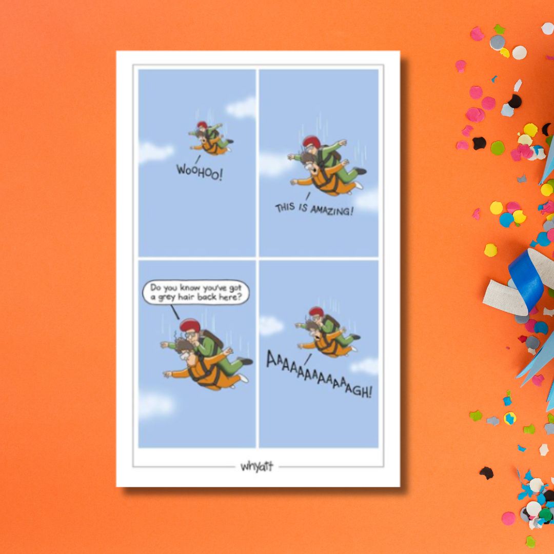 Traces Of Nuts Funny Card - Sky Diving