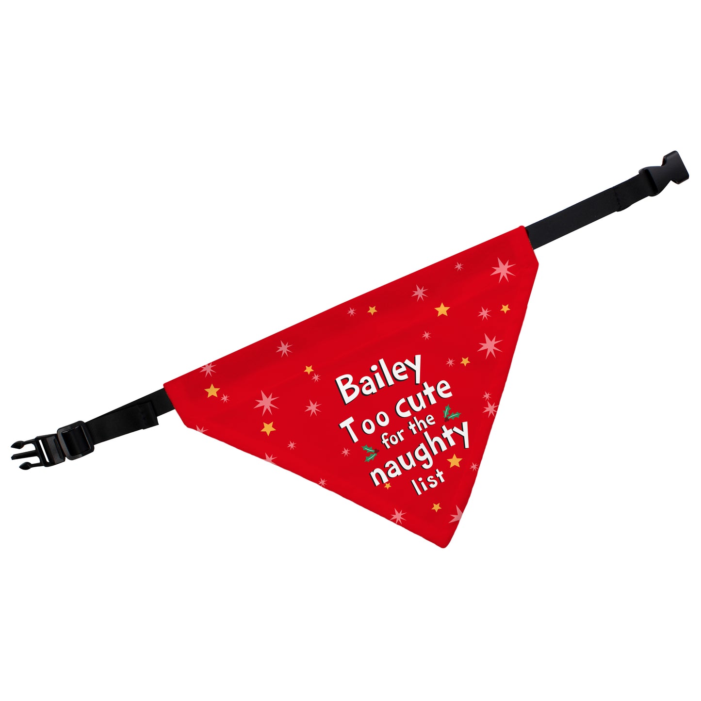 Personalised Dog Bandana Too Cute For The Naughty List