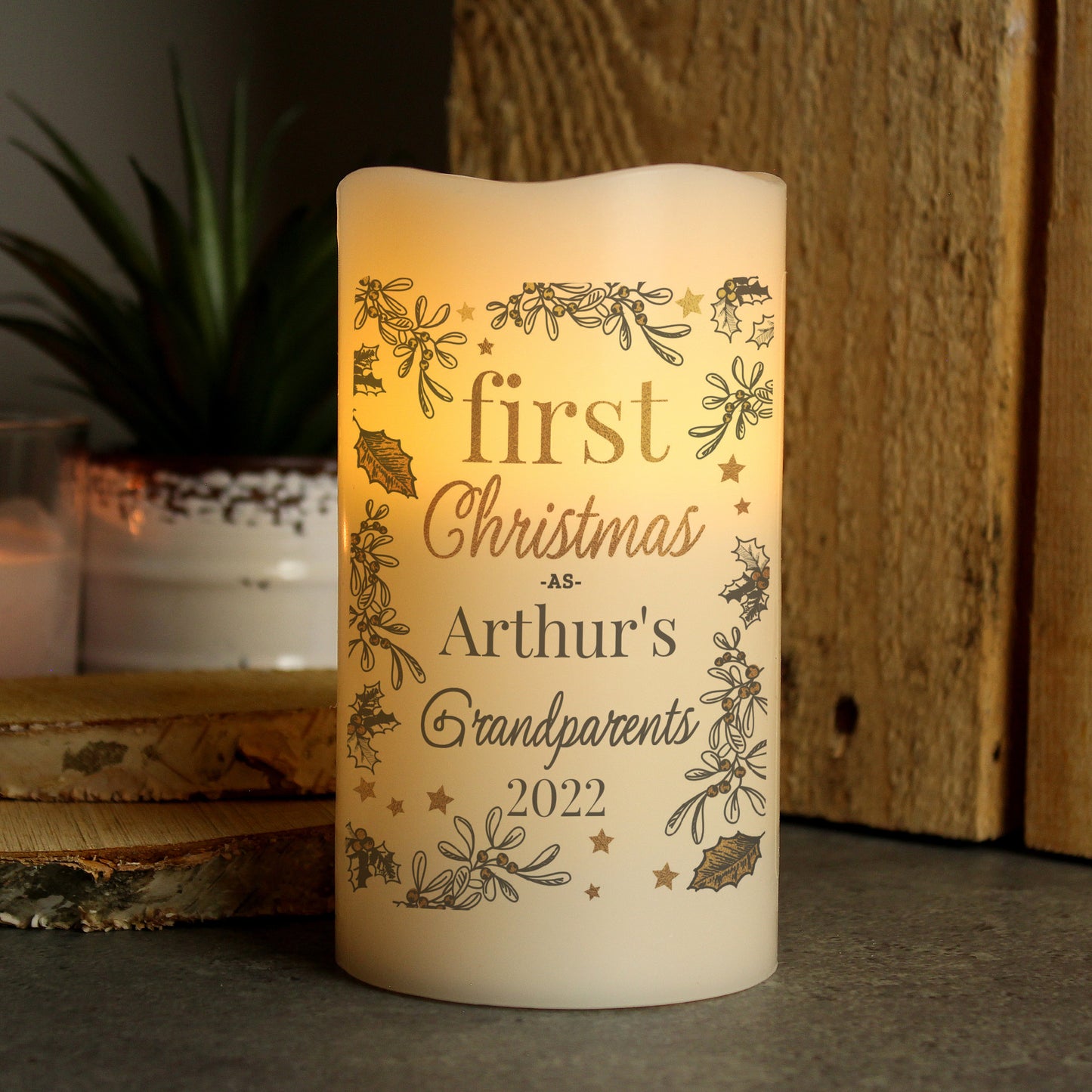 Personalised 1st Christmas LED Candle