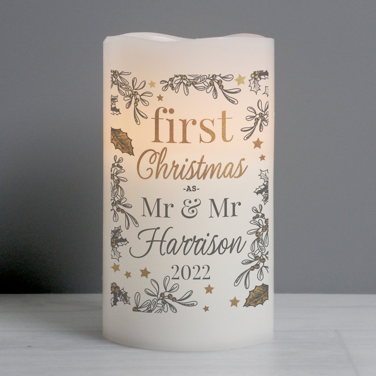 Personalised 1st Christmas LED Candle