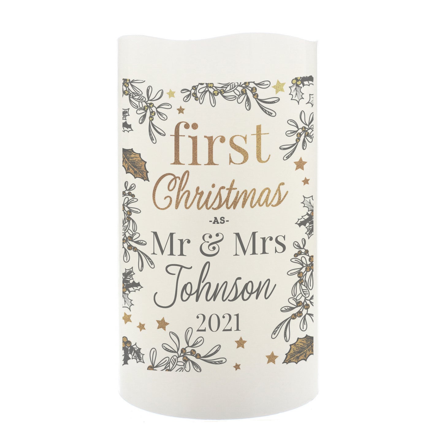 Personalised 1st Christmas LED Candle
