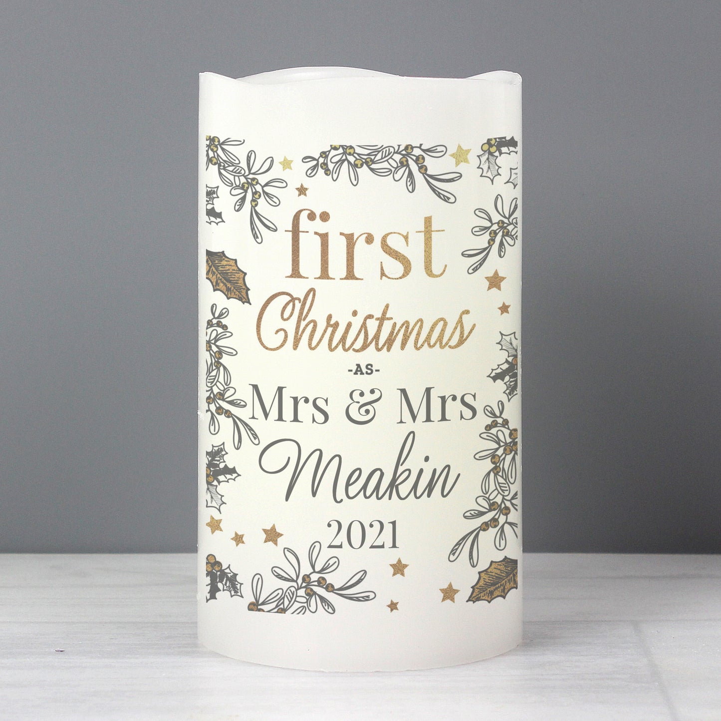 Personalised 1st Christmas LED Candle