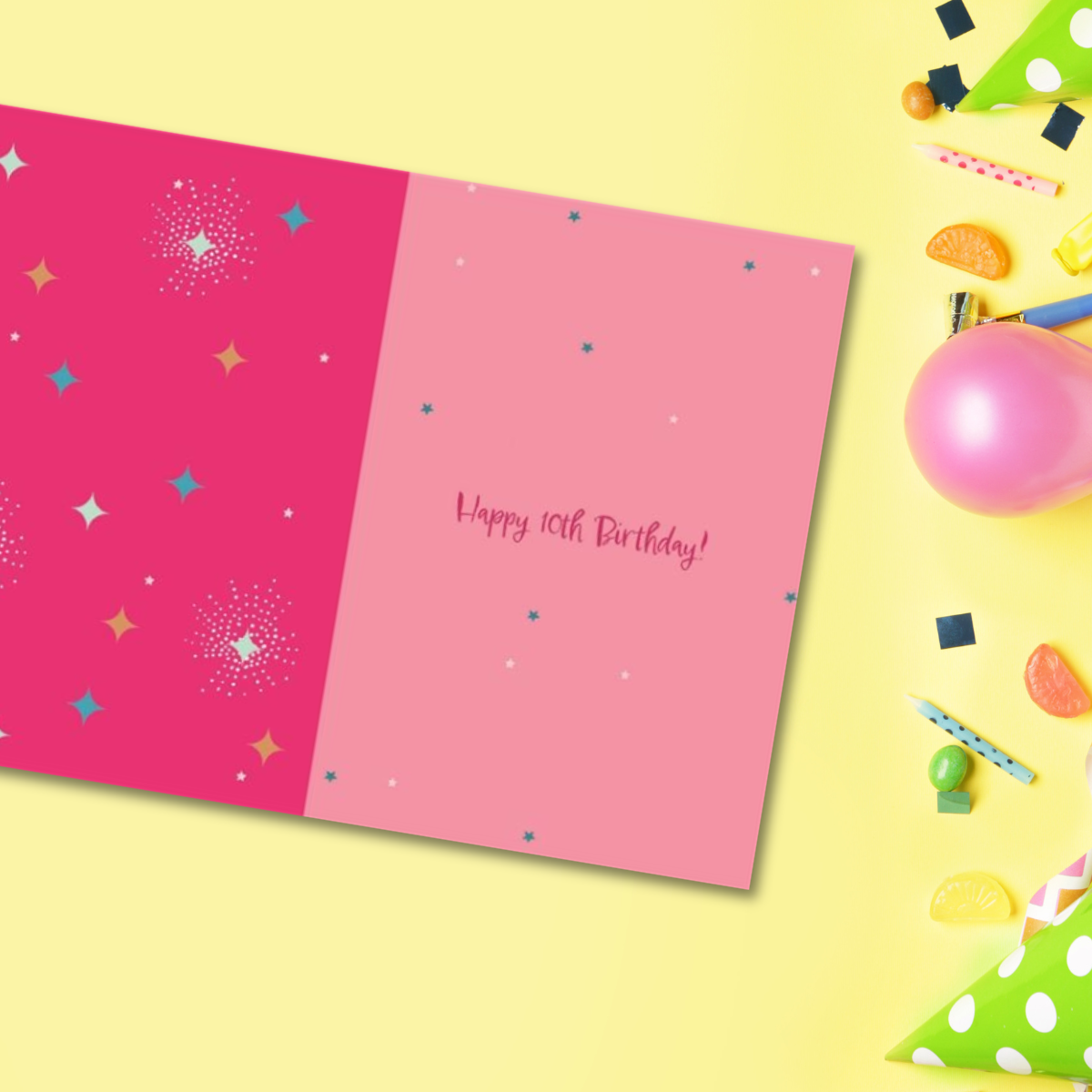 10th Birthday Card - Funhouse Pink