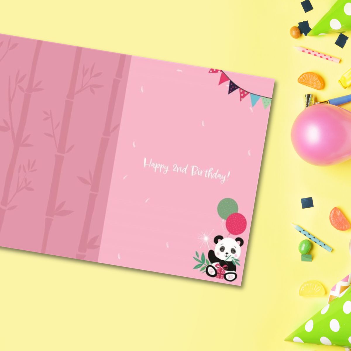 2nd Birthday Card - Funhouse Pink