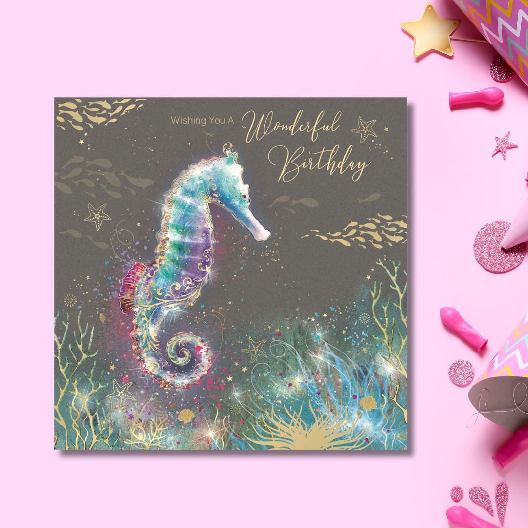 Grace Birthday Card - Seahorse