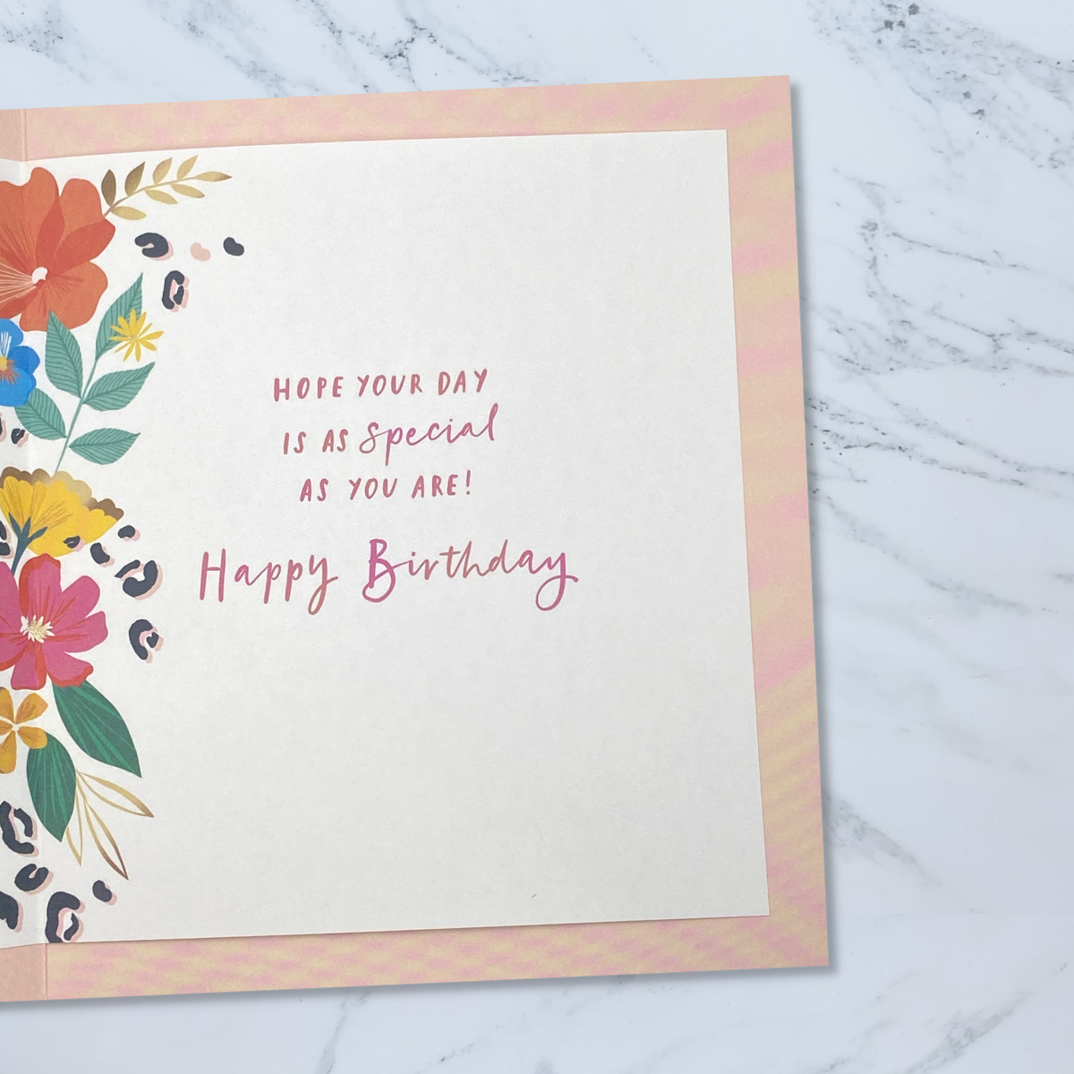 Inside image with full colour print and colour printed insert with verse