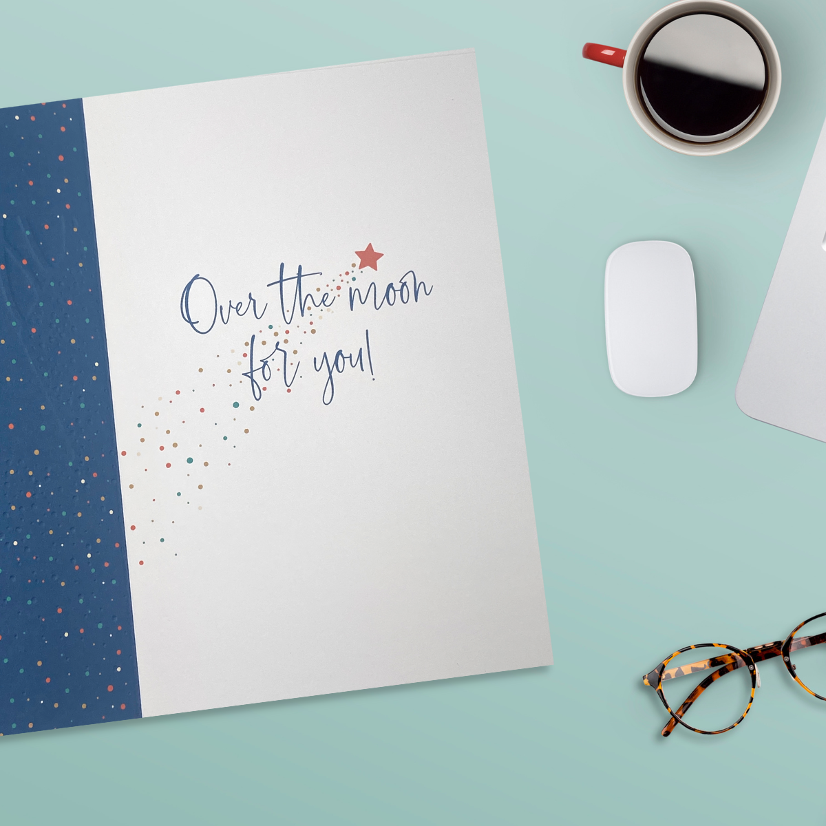 Inside image with full colour print and star