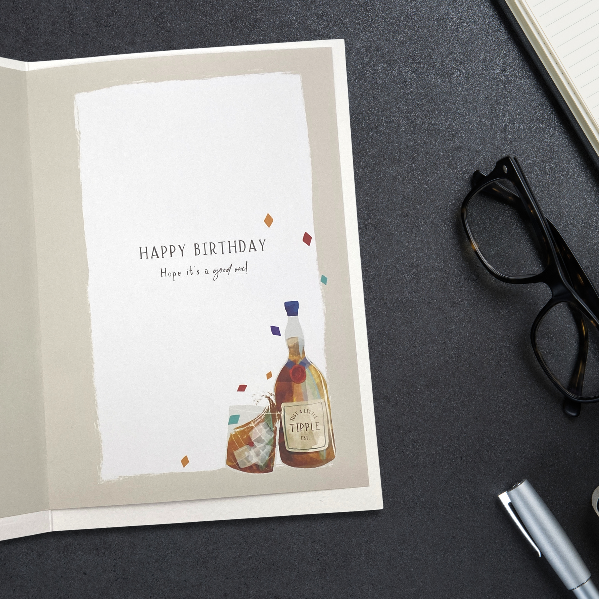 Inside image with further whisky illustration on  insert