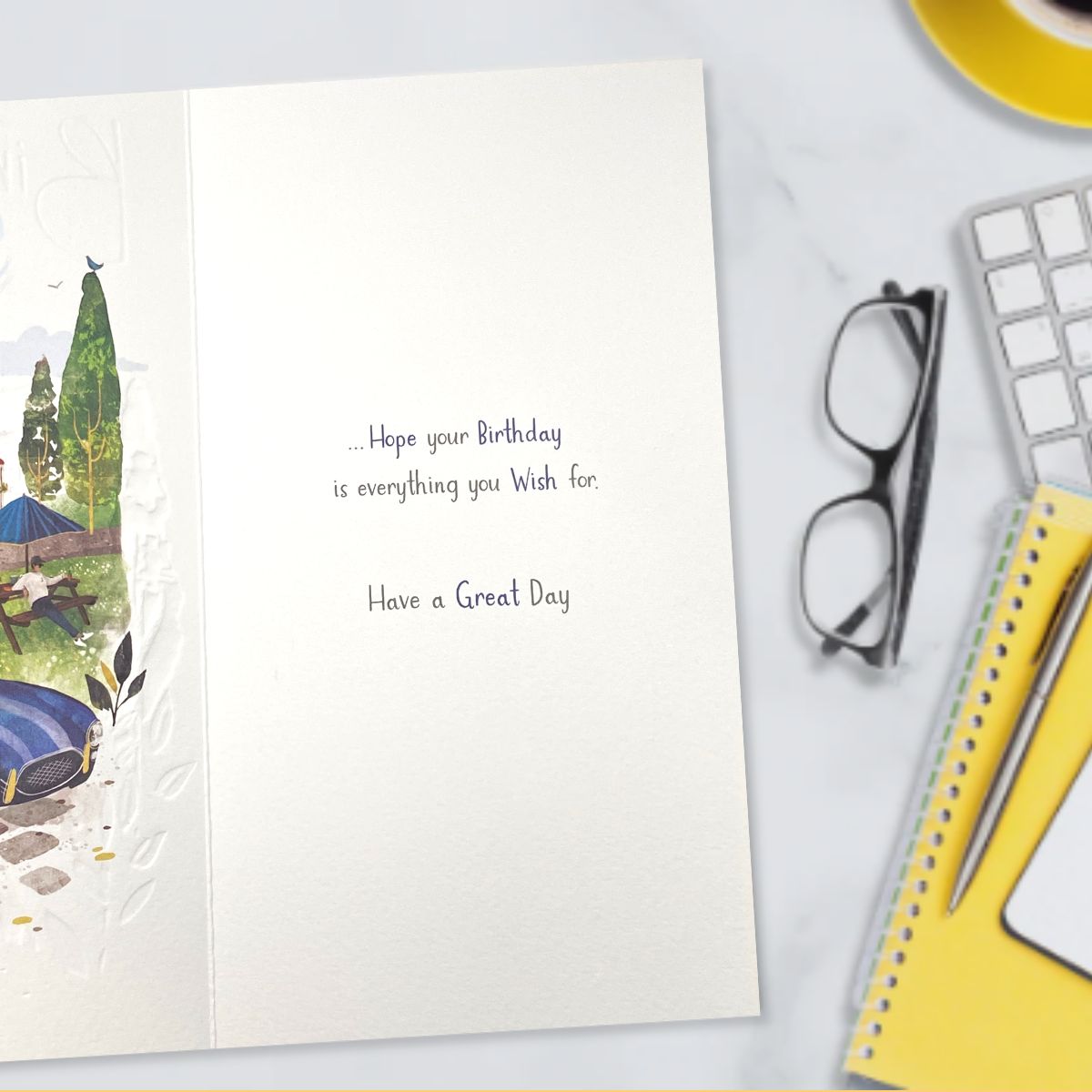 Inside image with full colour print and illustration