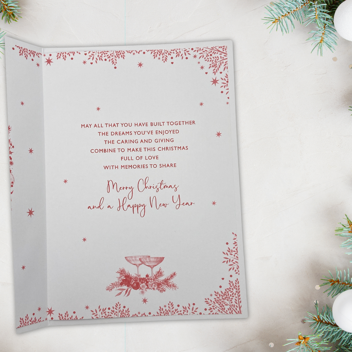 Inside text on white and red background.