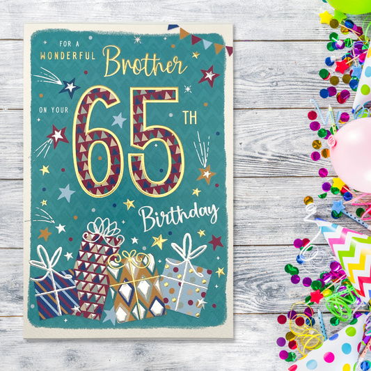 Brother 65th Birthday Design Displayed In Full