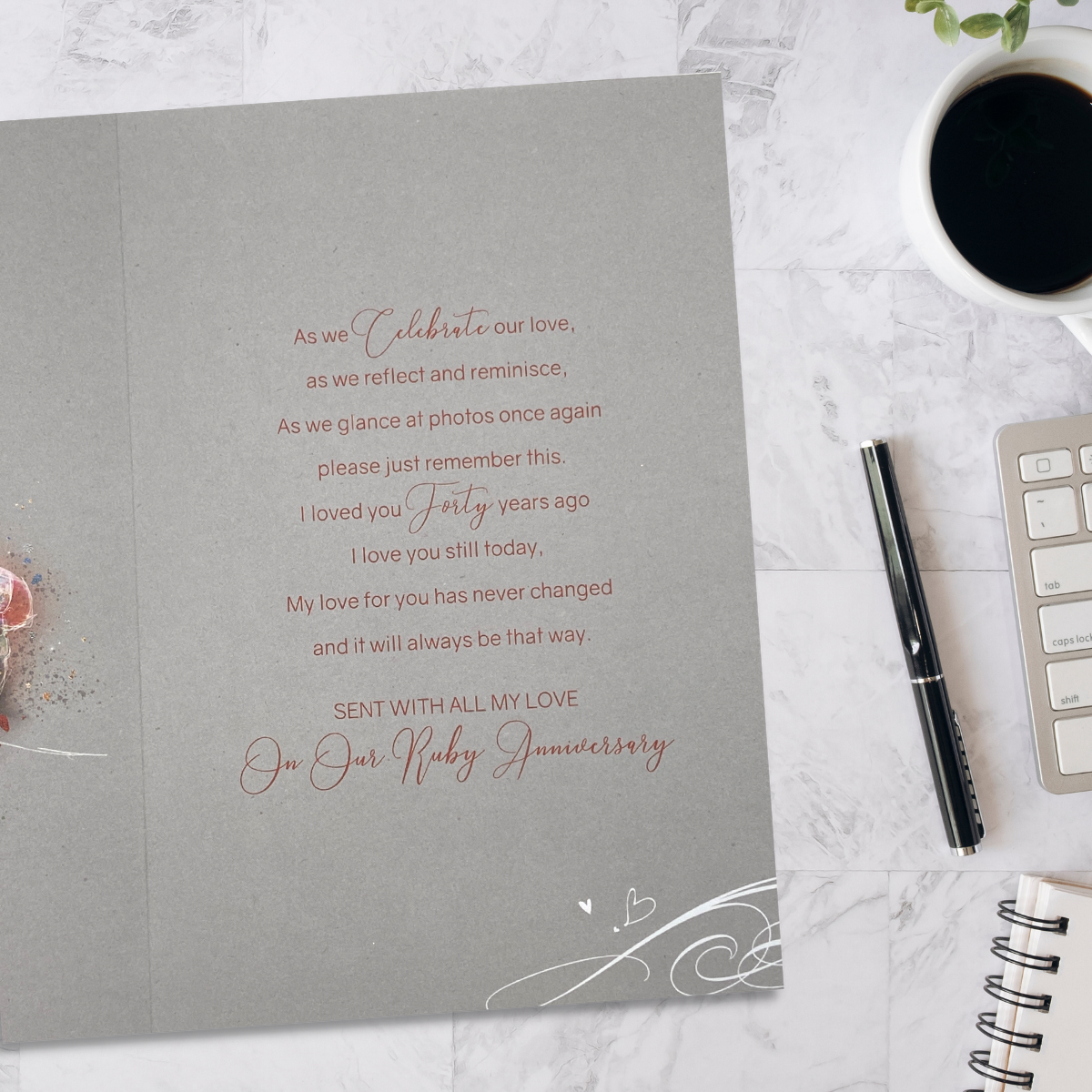 Inside image with full colour print and verse