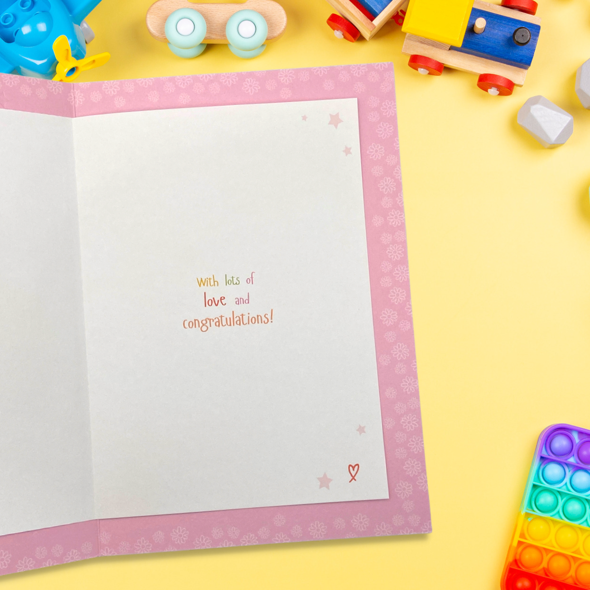 Inside image with pink border and coloured text