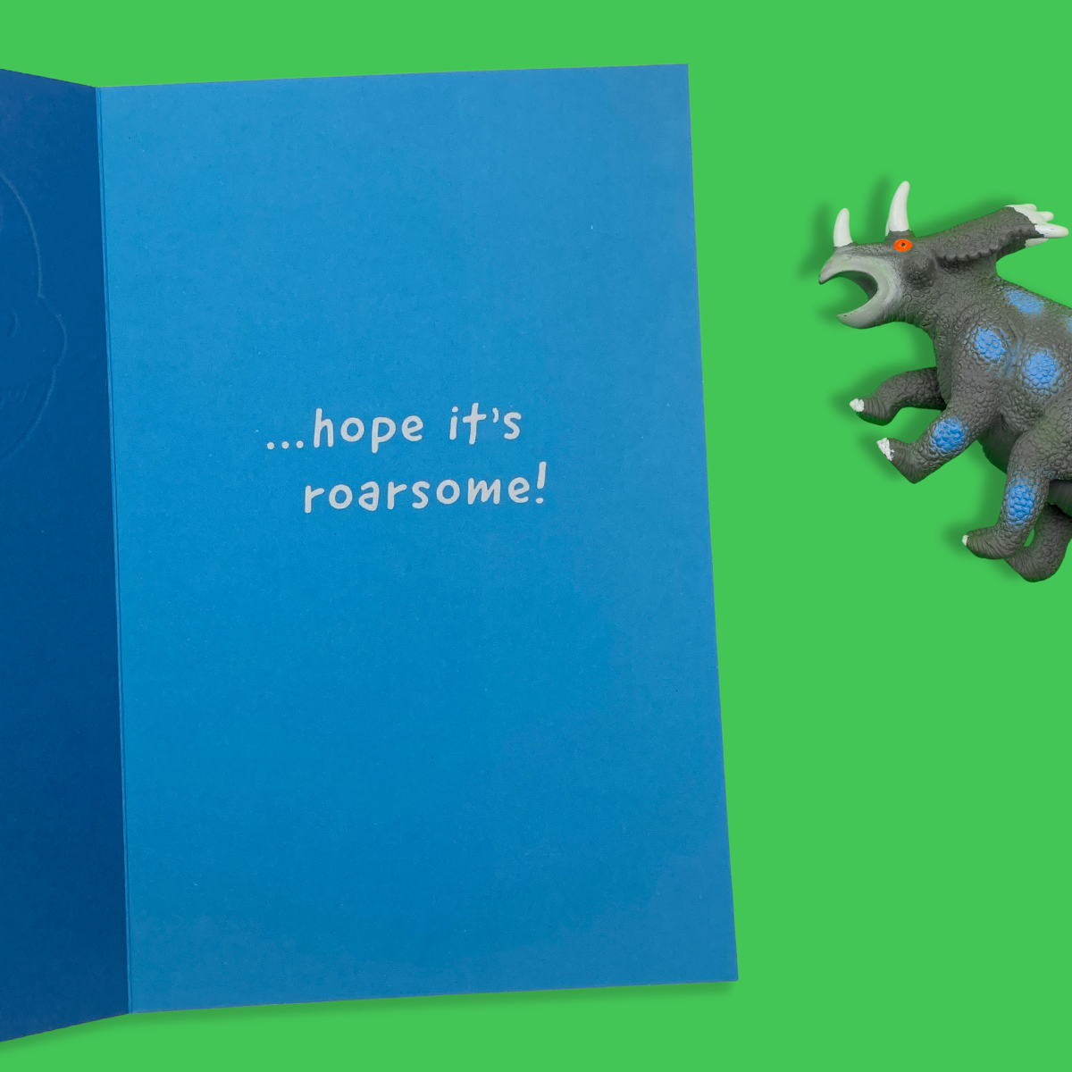 Inside image. Blue card with white text