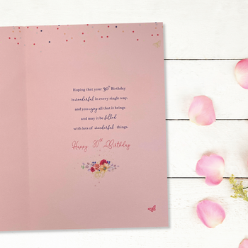 Sister-In-Law 30th Birthday Card - Pretty In Peach Blossom & Birds