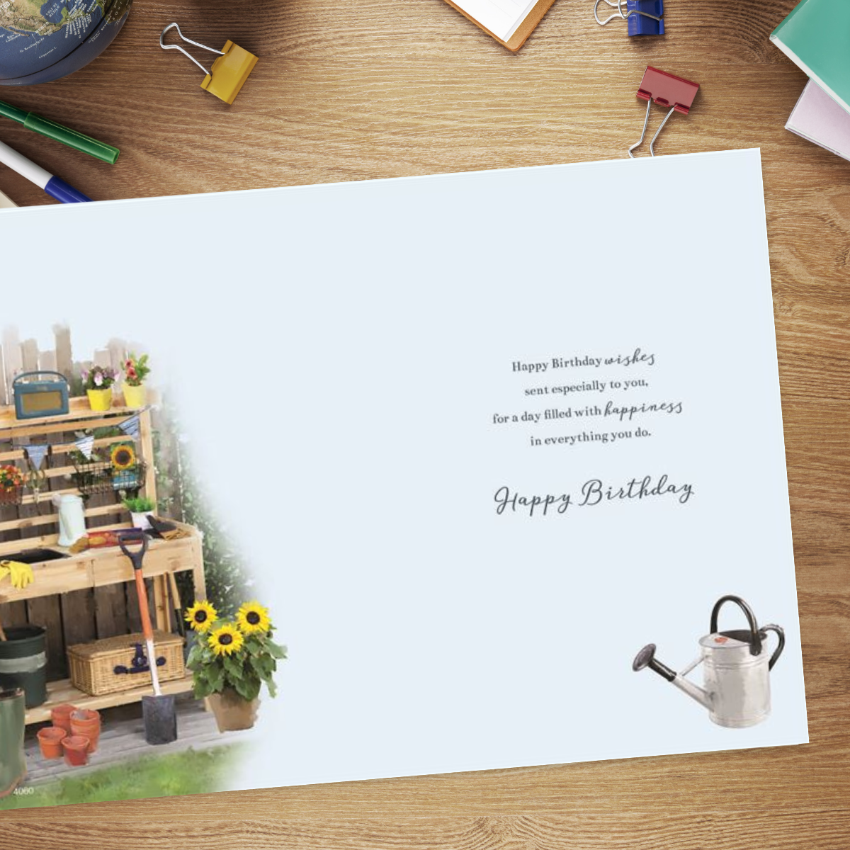 Inside image with full colour print and verse