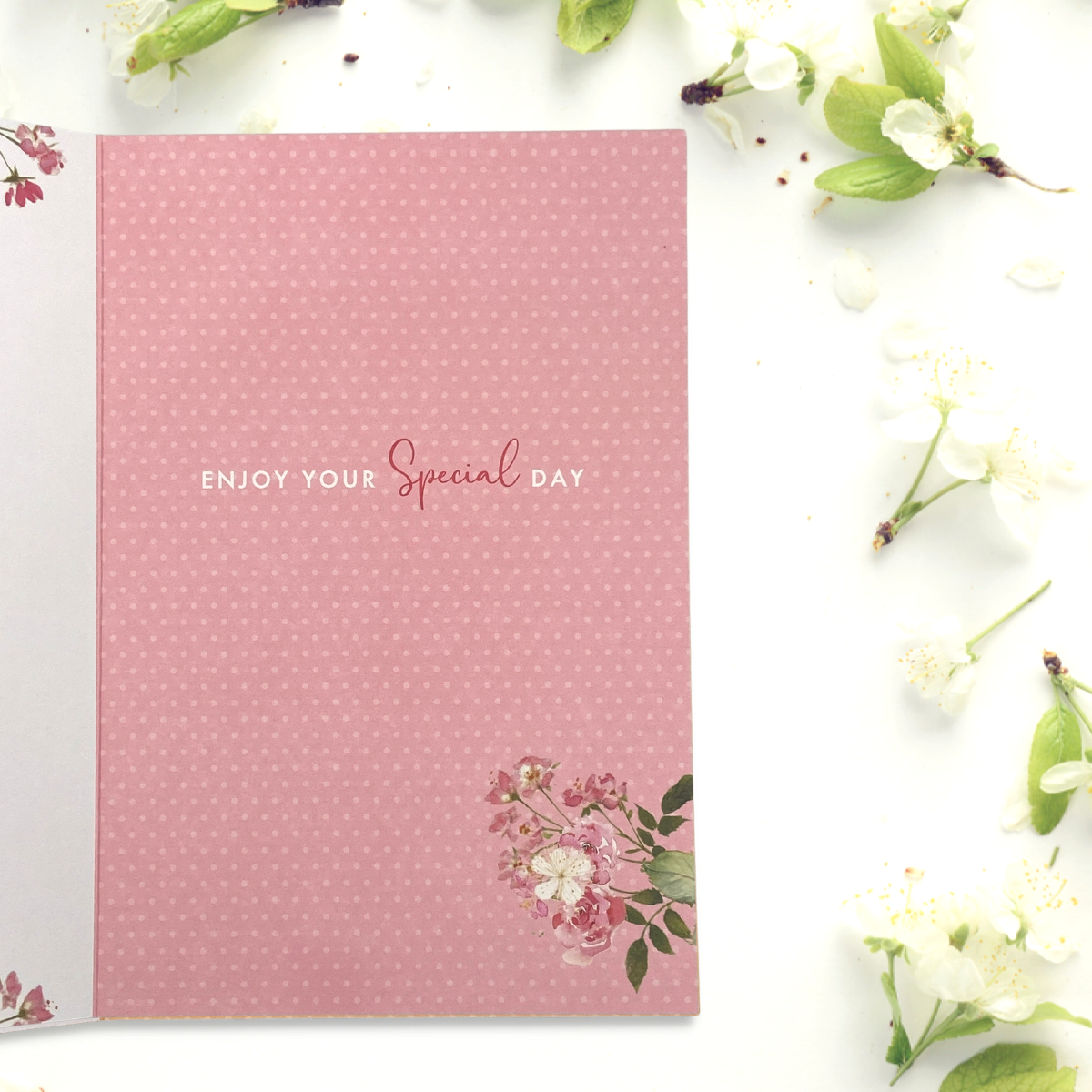 inside image with pink background and verse