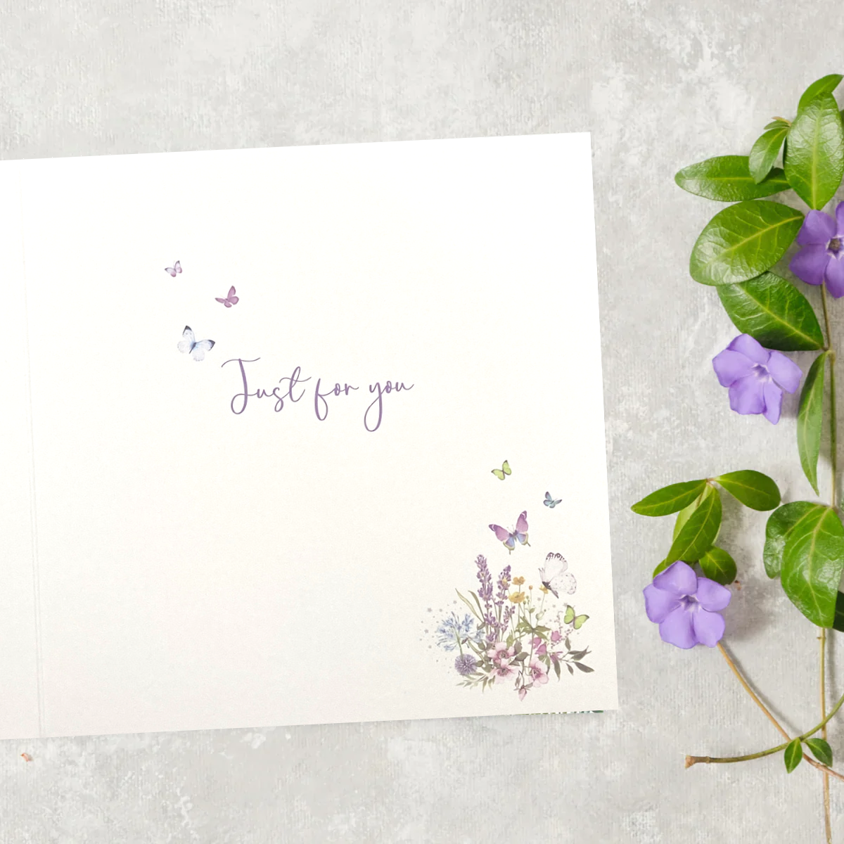 Inside with Just For You Text and further illustration