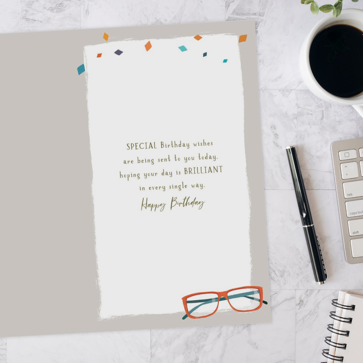 Inside image with full colour print and verse