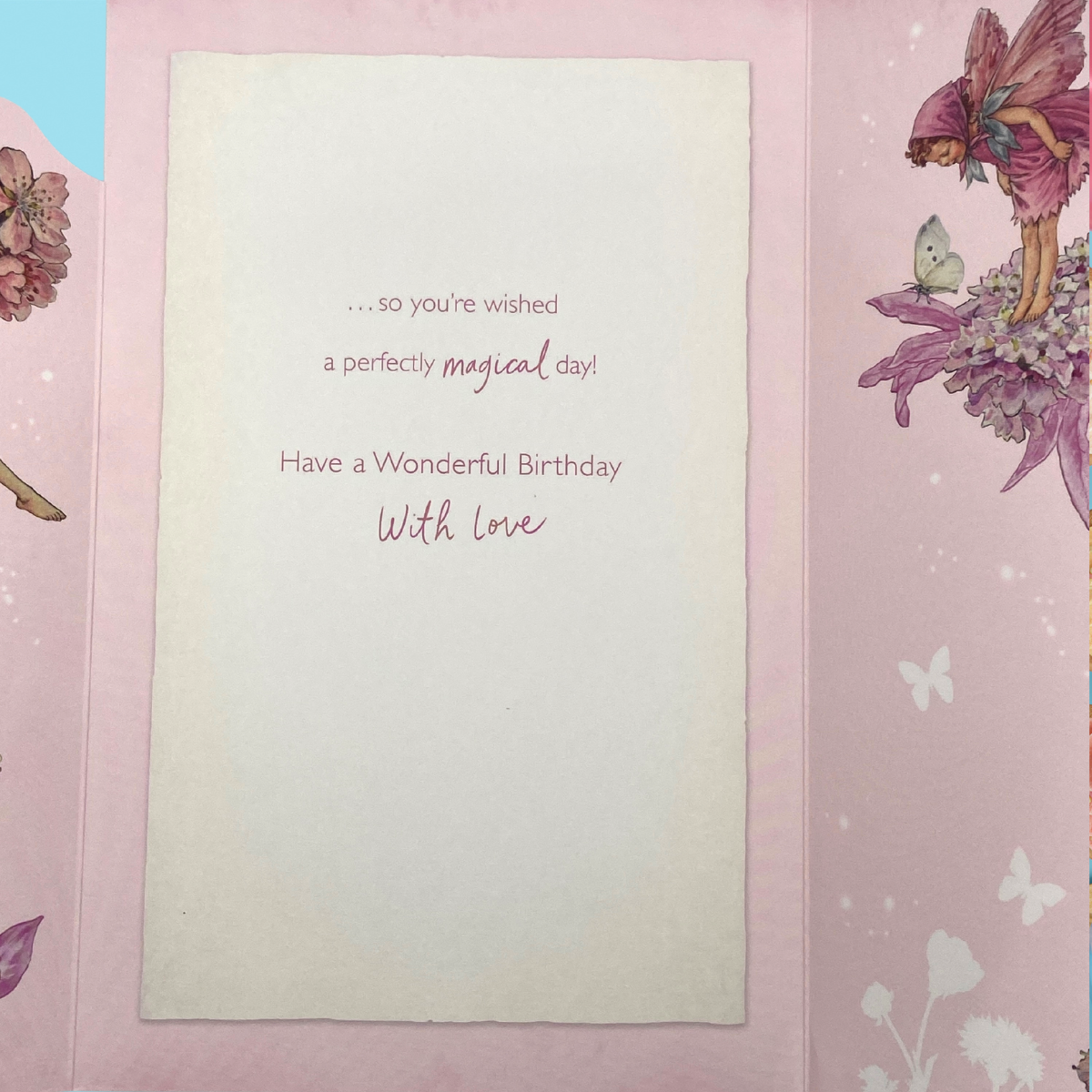 Inside image with full colour print and further fairies