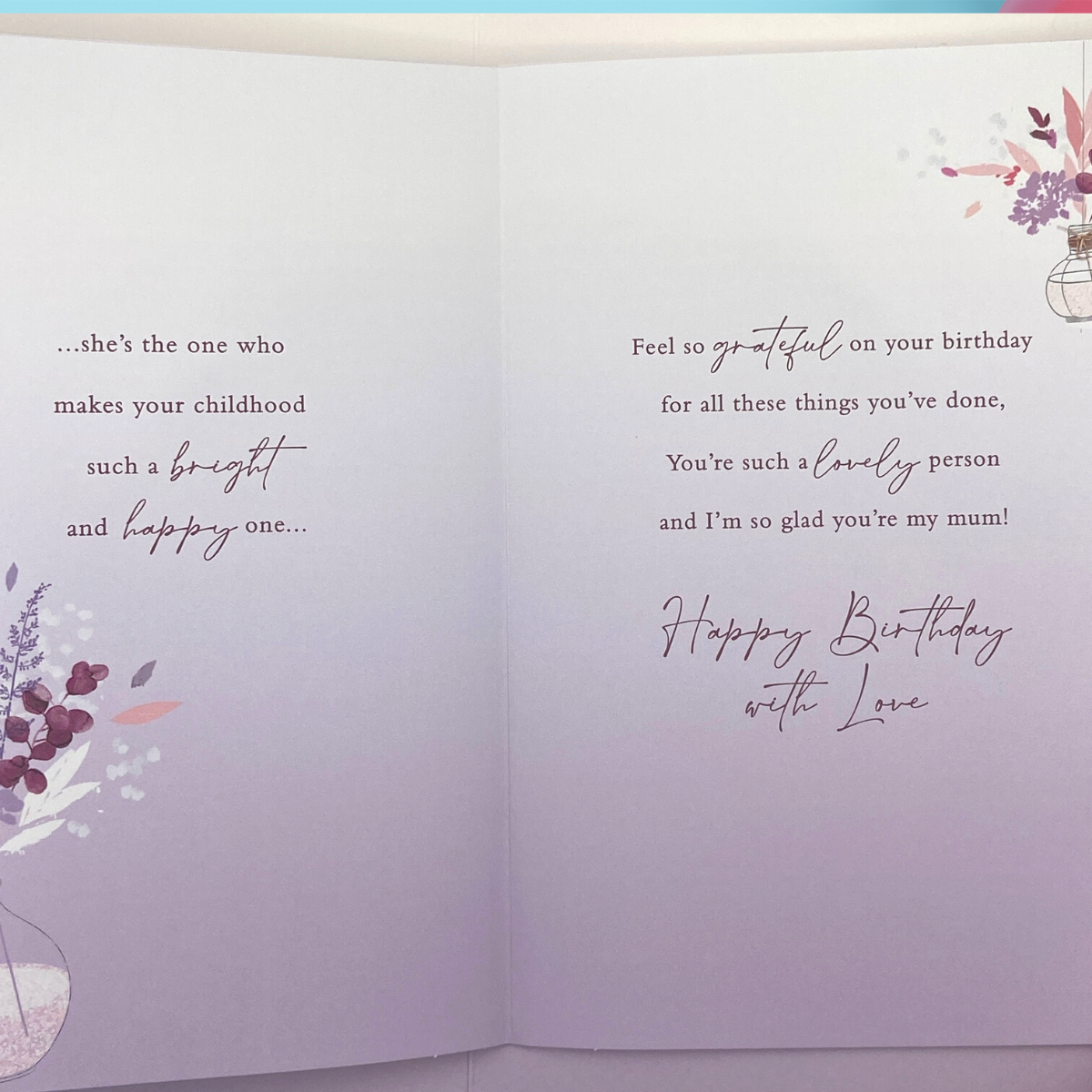 Final pages with lilac themed illustrations and verse