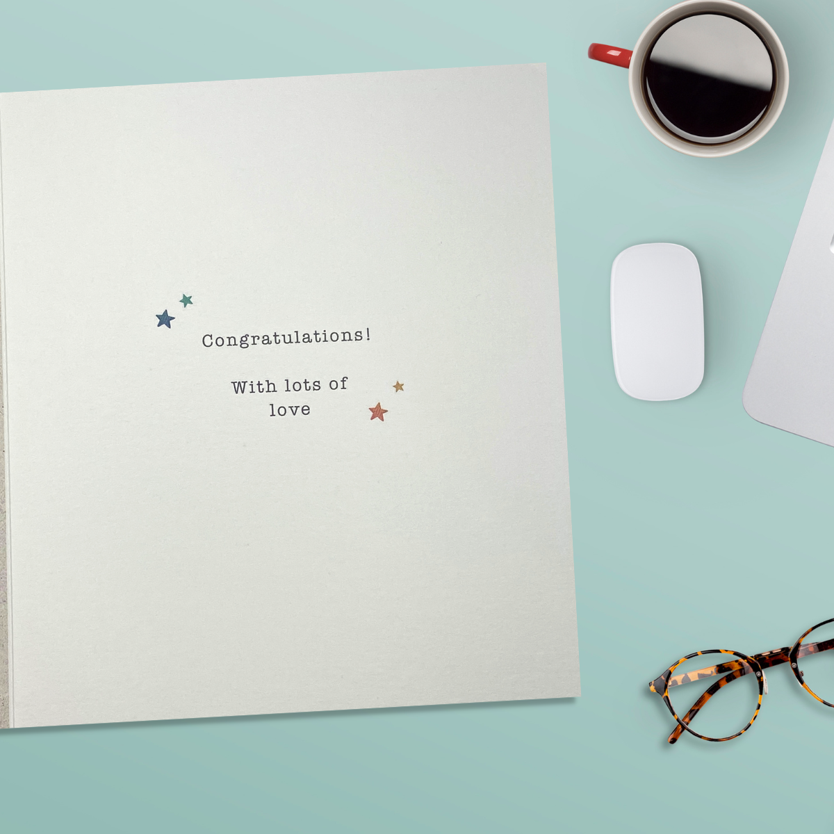 Inside image with full colour print and verse