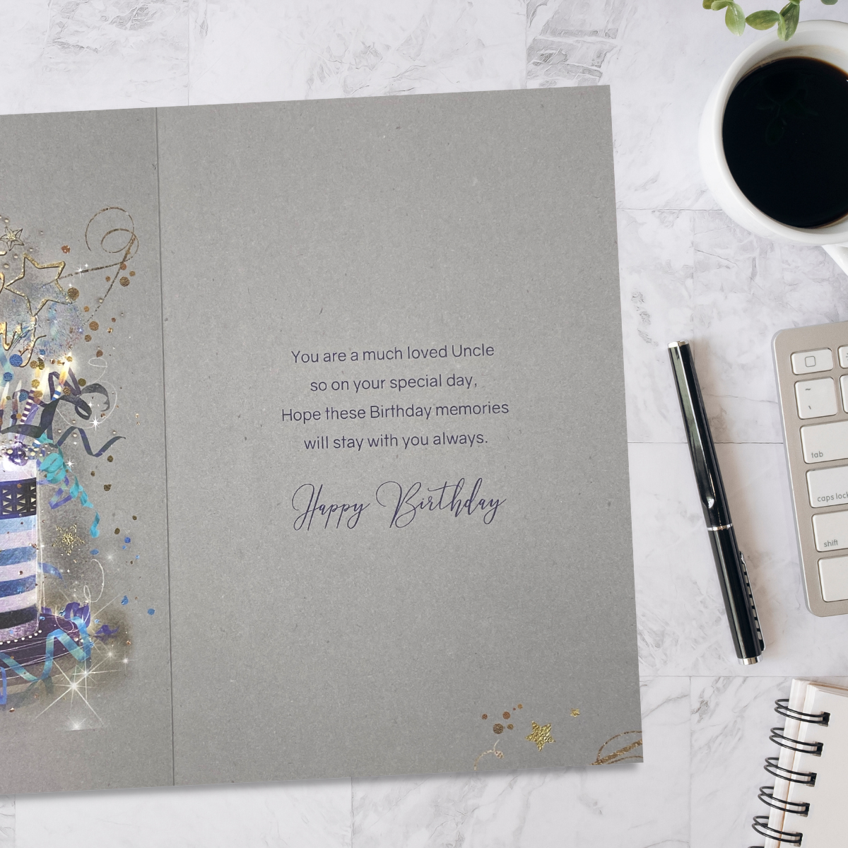 Inside image with full colour print and verse