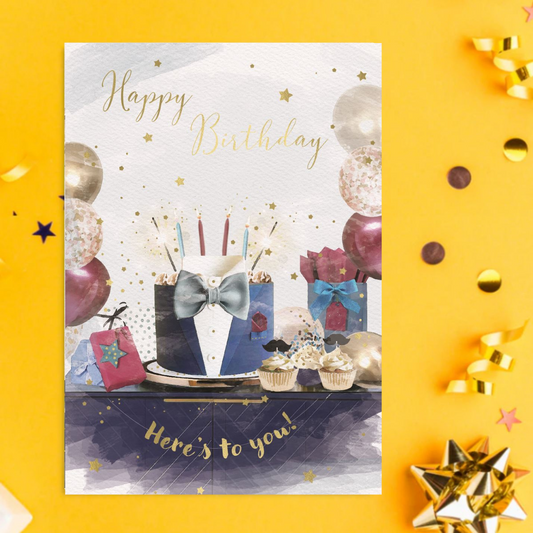 Brighstone Birthday Card - Presents & Cake