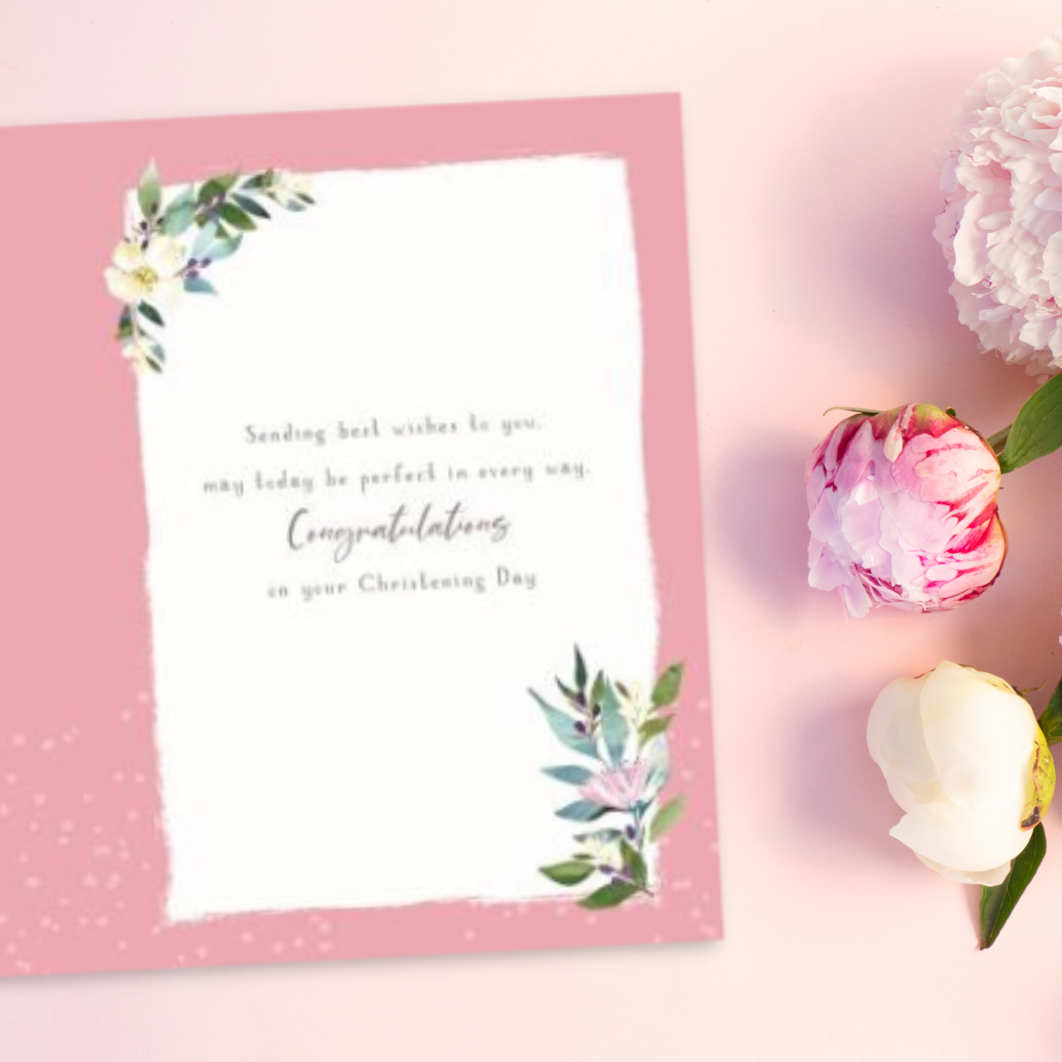 Christening Card Goddaughter - Brighstone Floral Cross