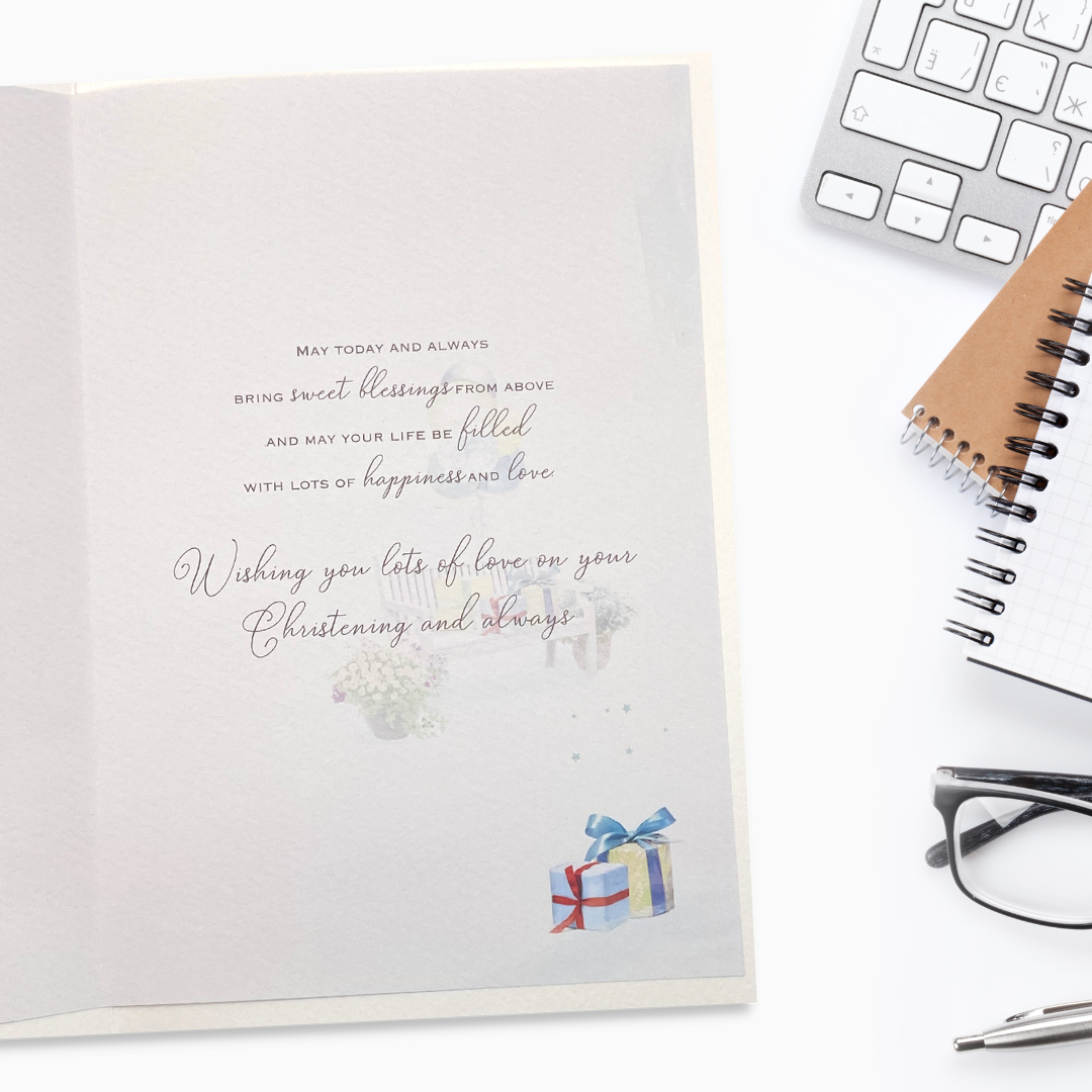 Inside image with printed insert and verse
