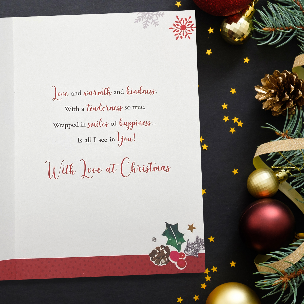 Wife Christmas Card - Signature Robins