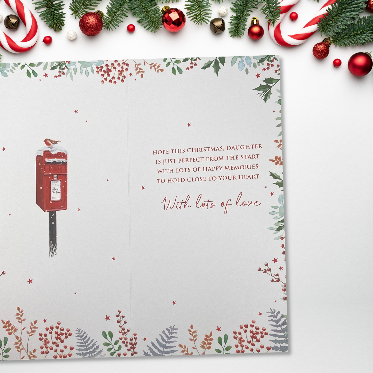 Daughter Christmas Card - Donkey & Post Box