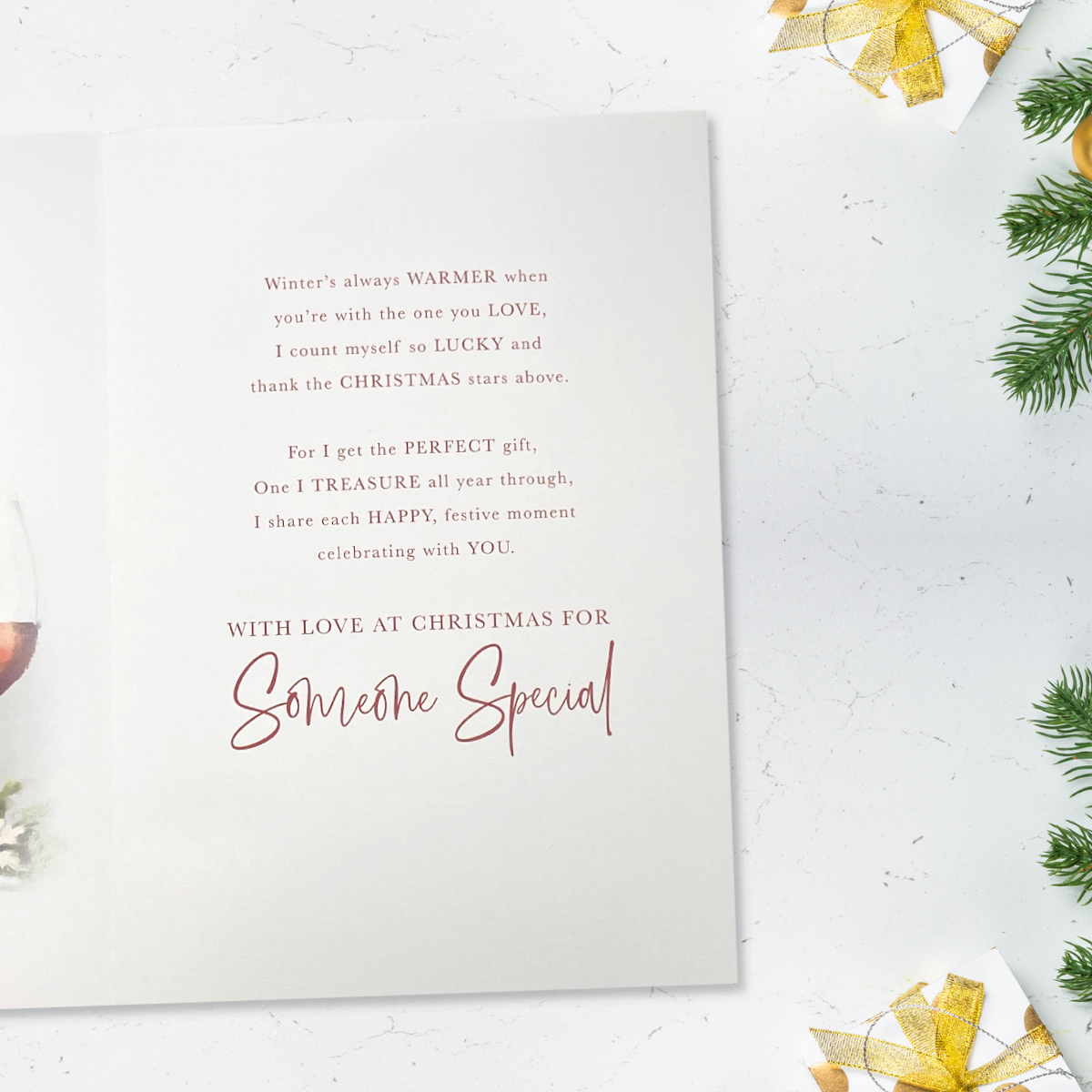 Inside image with full colour print and verse