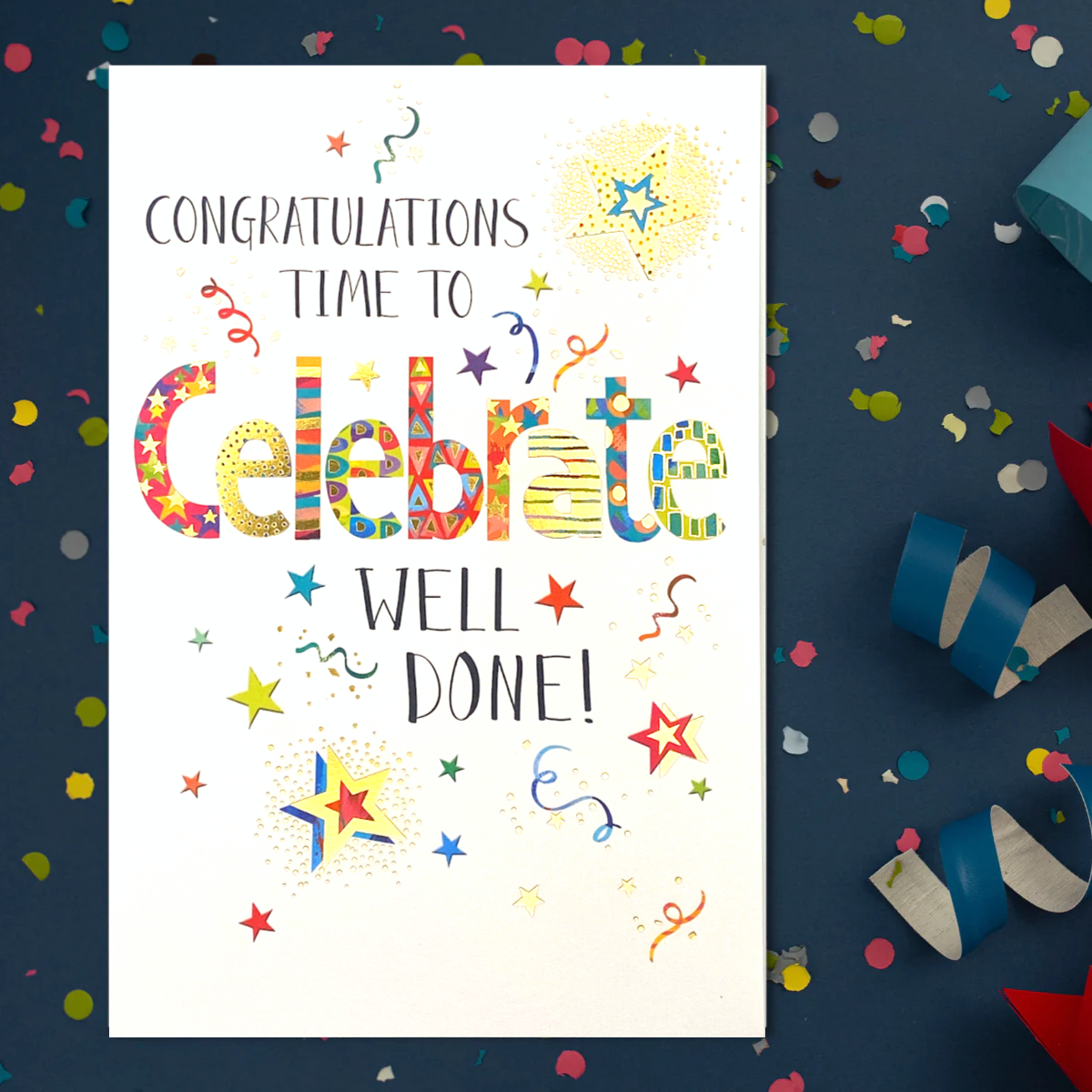 Congratulations Card - Time To Celebrate Stars
