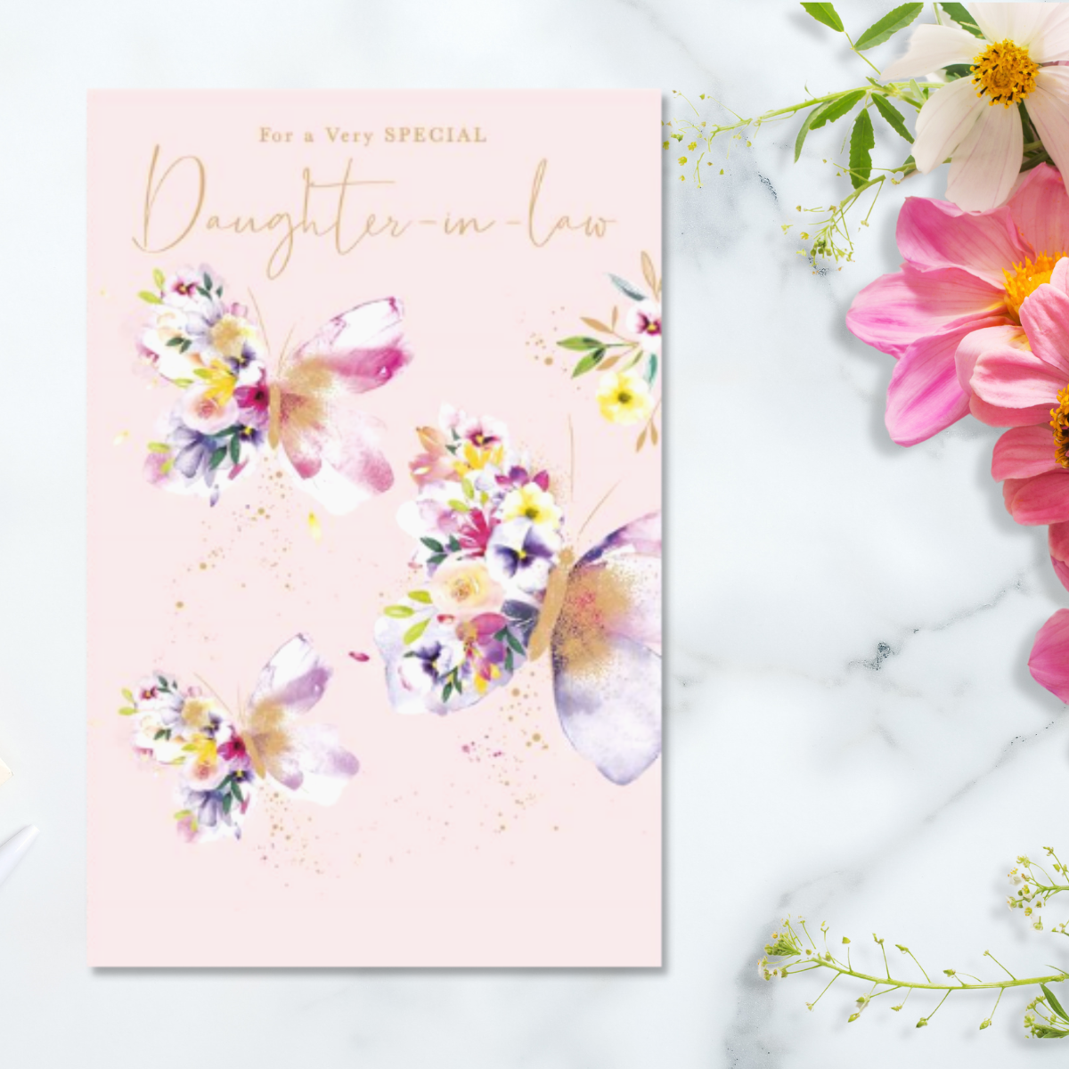 Daughter-In-Law Birthday Card - Butterfly Garden