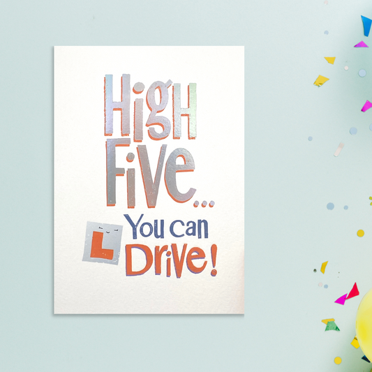 Driving Test Pass Card - High Five You Can Drive!