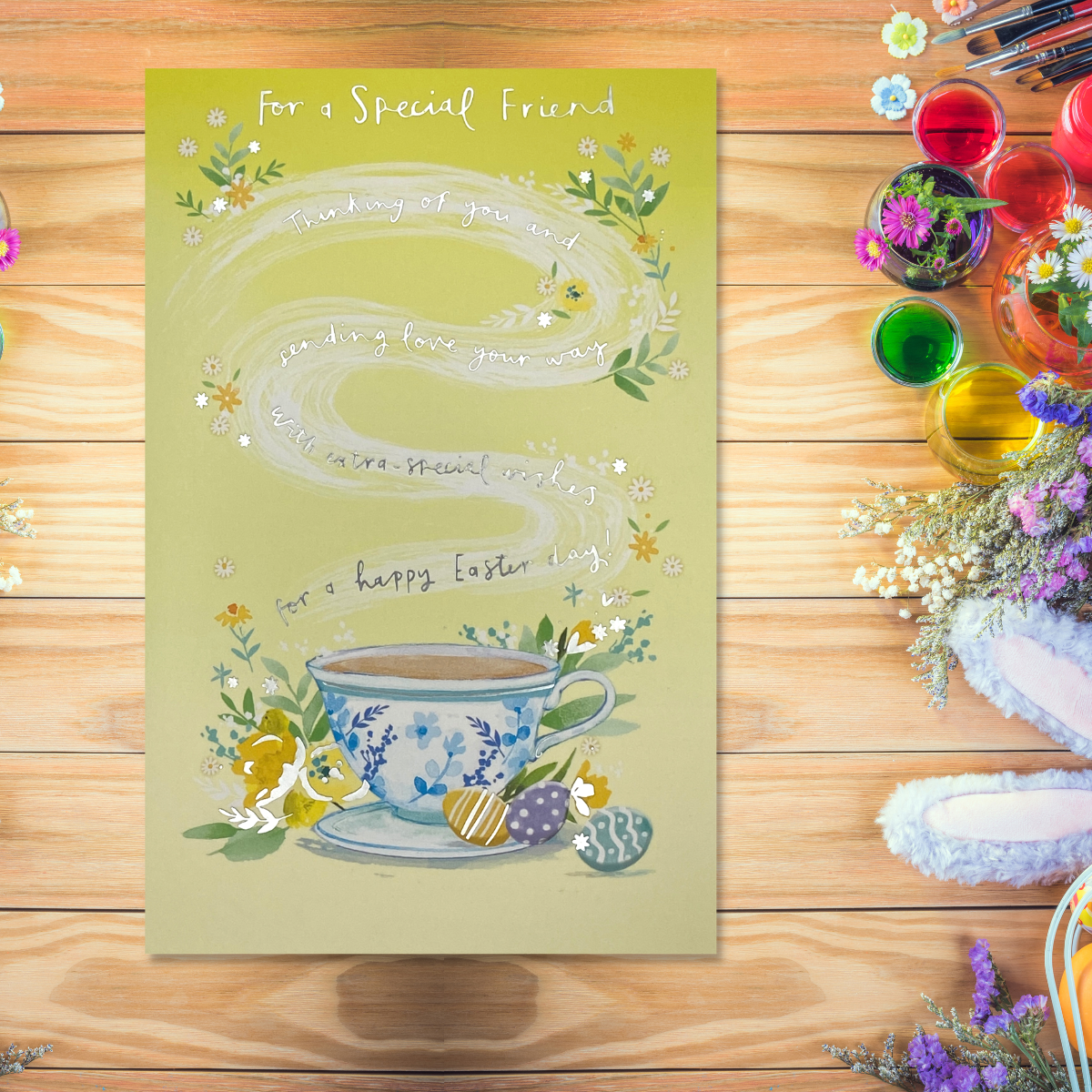 Friend Easter Card - Tea & Eggs