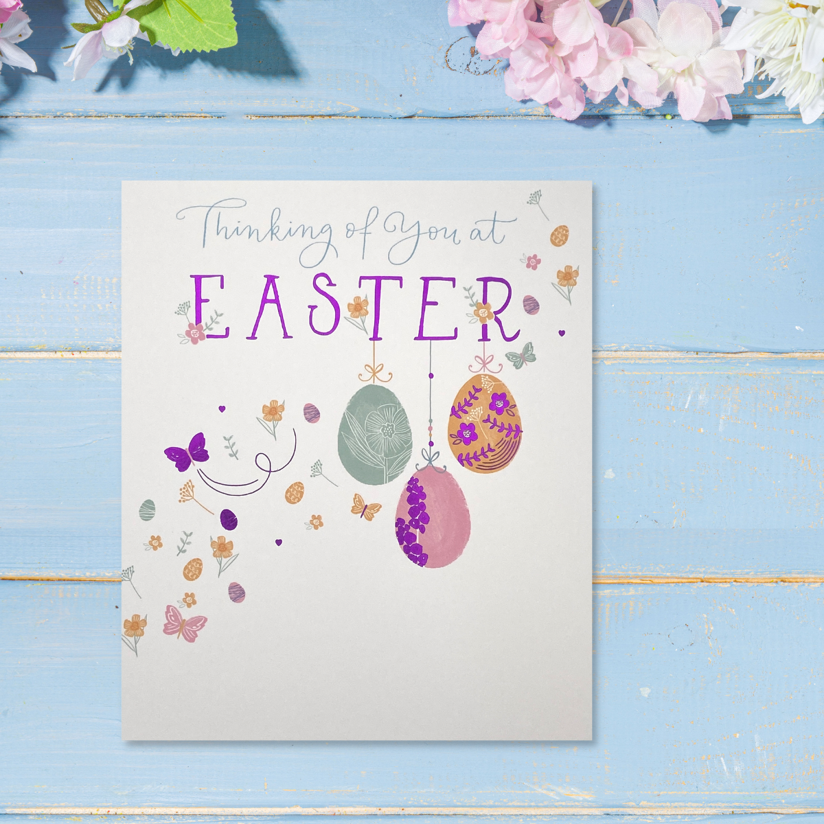 Thinking Of You Easter Card - Hanging Eggs